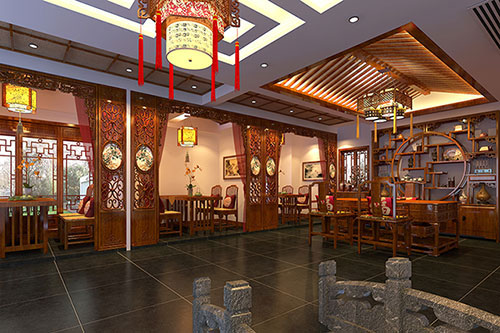 吐鲁番优雅恬淡中式茶叶店装修设计效果图