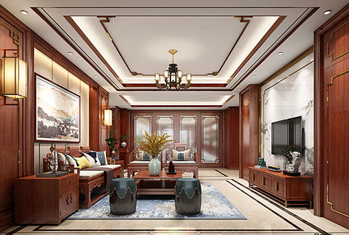 吐鲁番小清新格调的现代简约别墅中式设计装修效果图